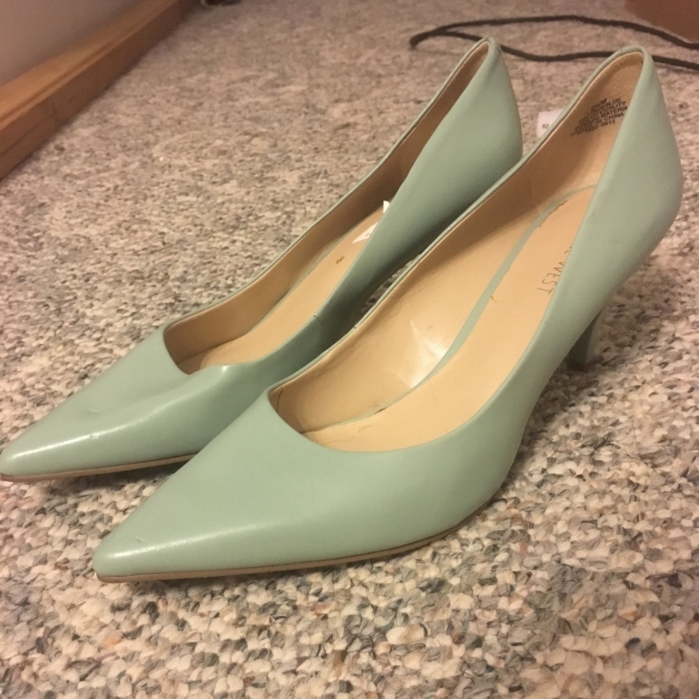 Nine West Tiffany Blue Kitten Heel Pumps